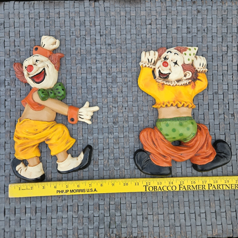 Vintage Homco Clown Plastic Wall Plaques Collectible Wall Decor Scary Creepy - Picture 15 of 15
